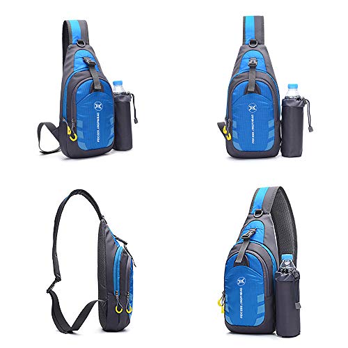 Peicees Chest Crossbody Sling Backpack Bag Travel Bike Gym Daypack for Women Men - color: Blue
