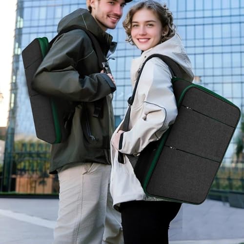 ZINMARK Slim Expandable Laptop Backpack with Small Case for 15-16 inch Notebooks,Water Resistant Computer Bag for College Business for Men Women,Black Green - color: Black Green