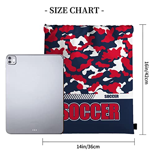 Drawstring Backpack Waterproof Gym Drawstring Bags Sports String Bag Camo Sackpack-Navy Soccer Drawstring Bag - color: Soccer Drawstring Bags-camo Navy