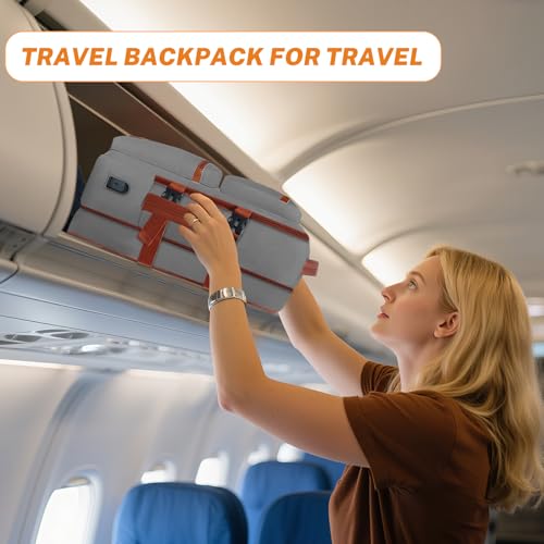 Expandable Travel Backpack Women Men with USB Charging Port, 15.6 Inch Laptop Backpack Waterproof Carry on Flight Approved for Travel Work Hiking College, Grey - color: Grey