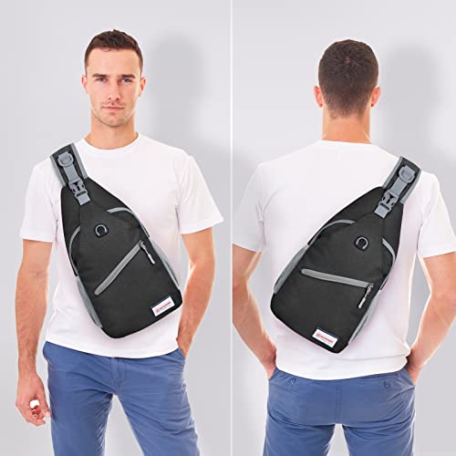 ZOMAKE Sling Bag,Small Crossbody Sling Backpack,Water Resistant Shoulder Daypack for Travel,Anti Thief Chest Bag for Hiking(Black(New)) - color: Black(new)