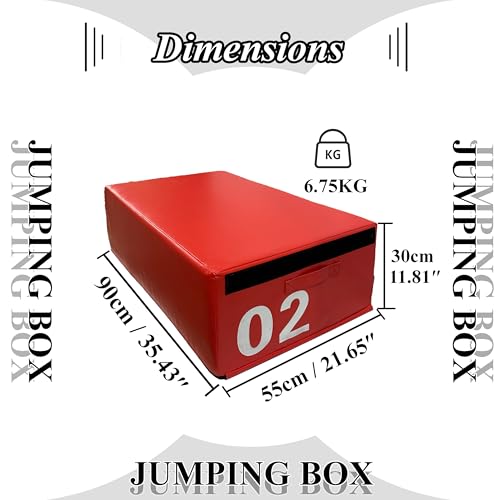 4 in 1 Foam Plyometric Box, Adjustable Height Soft Foam Jump Box Set, Non-Slip, Durable, Easy-to-Clean Soft Training Box, Suitable for Gyms, Home, Jumping, etc.(Size:02(90 * 55 * 30cm)) - size: 02(90*55*30cm)
