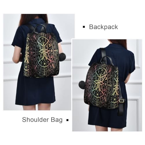 ALAZA Mandala Zodiac Wheel Of The Year Astrological Signs Outdoor Backpack Bags for Woman Ladies - color: Multi 4
