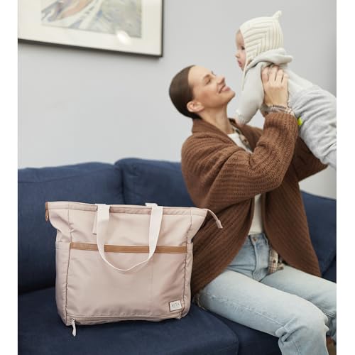 Diaper Bag Tote with Changing Pad, 20L Convertible Baby Bag with 12 Pockets and Insulated Bottle Holders, Crossbody Backpack for Travel, Light Pink - color: Light Pink