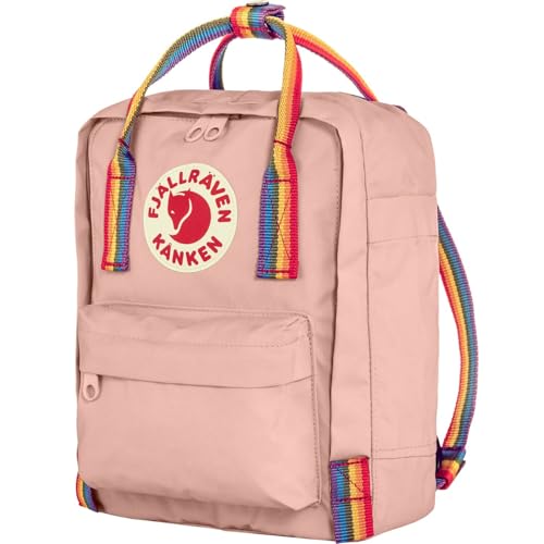Fjällräven Kanken Mini Backpack - Compact Everyday Carry, Durable Vinylon Fabric - Travel - color: Chalk Rose/Rainbow