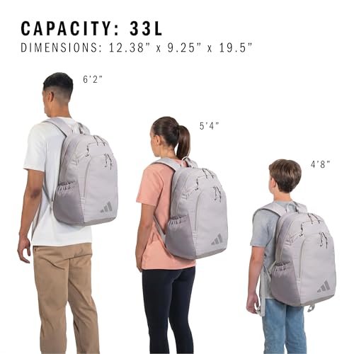 adidas Defender 5 Backpack for Sports, Gym, School and Travel, 33L, Grey Two/Grey Three, OSFA - color: Grey Two/Grey Three