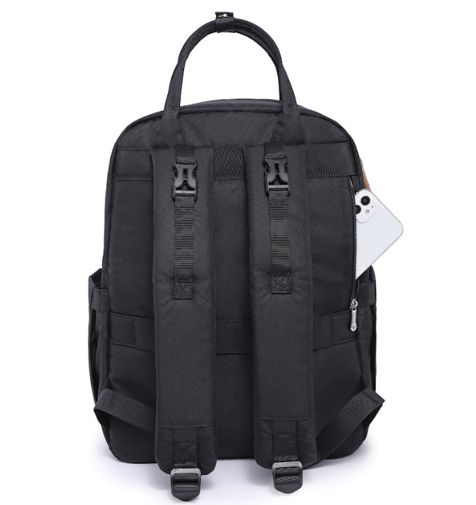 iniuniu Baby Diaper Bag Backpack, 4 in 1 kit Large Capacity Travel Backpack - color: Black#2