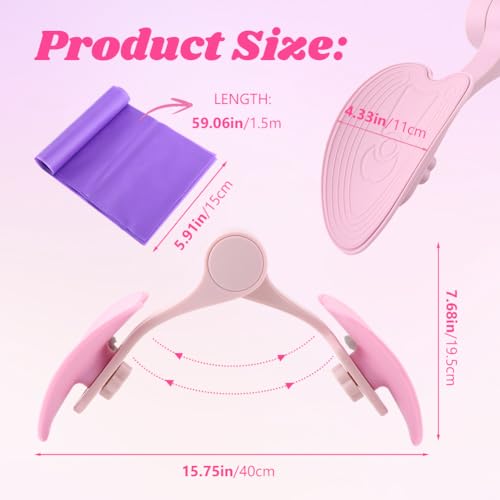 Pelvic Floor Muscle Trainer with Resistance Band, Hip & Pelvic Trainer Kegel Exerciser,Adjustable Inner Thigh Trainers Exercise Workout Equipment for Muscle Strengthening & Toning - color: Pink
