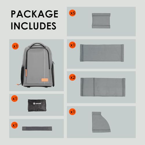 TARION Large Camera Backpacks for Photographers - Waterproof Camera Bag Photography backpack with 15" Laptop Compartment Rain Cover Side Access Tripod Holder(TB02 Grey) - color: Grey