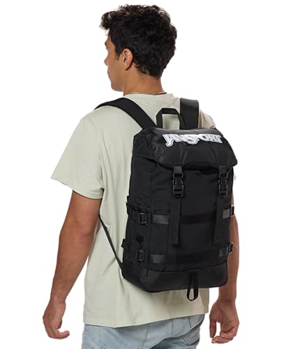 JanSport Skip Pack Backpack – 28L Capacity, Fits 13.5" Laptop, Large Main Compartment, Side Water Bottle Pocket – Ideal for Work & Travel, Black - color: Black