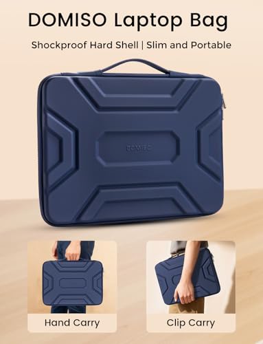 DOMISO 15.6 inch Laptop Sleeve, Shockproof and Waterproof EVA Protective Laptop Case, Laptop Sleeves for 16" MacBook Pro/Max M2 M1 2019-2023,15"-16" HP Dell Asus Laptop,Dell XPS 15, Dark Blue - color: Dark Blue, size: 15.6 inch