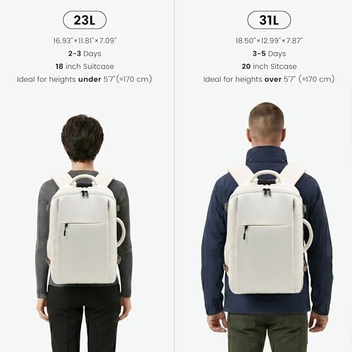 TANTOMI Travel Backpack for Women, Carry On Backpack with Wet-Dry Separation Compartment, TSA-Compliant Laptop Backpack, Personal Item Travel Bag with Anti-Theft Lock for Weekender (Cream White) - color: 2-cream White