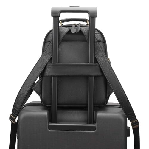Small Camera Backpack Classic PU Leather for DSLR, Professional Camera Bag for Photographers with 11 Inch Pad/Tablet Compartment Small 10L Black - color: Black