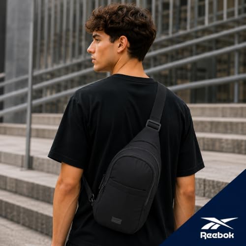Reebok Unisex Crossbody Bag - Convertible Compact Durable Cross Body Bag for Women and Men - Gym and Travel Essentials, Size One Size, Thea II Black - color: Thea II Black