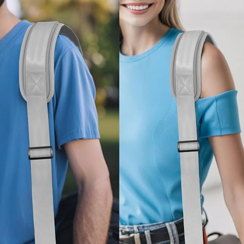 ZINZ 74" Shoulder Strap with Fixed Pad and Dual Balanced Buckles,Gray - color: Gray