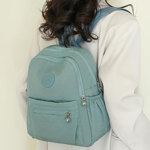 Simple Casual Solid Color Lightweight College Work Backpack Anti Theft Travel Backpack Daypack for Women (Grey Blue) - color: Grey Blue