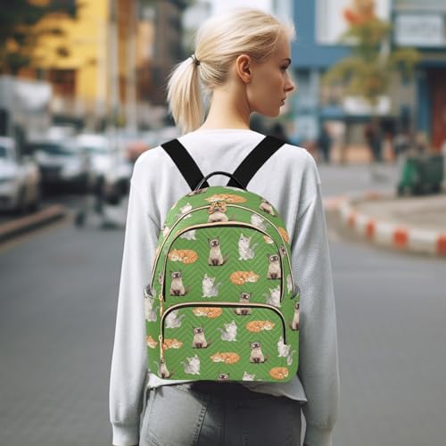 Women Fashion Backpack Purse Cat Print Rucksack, M - color: Color 04, size: Medium