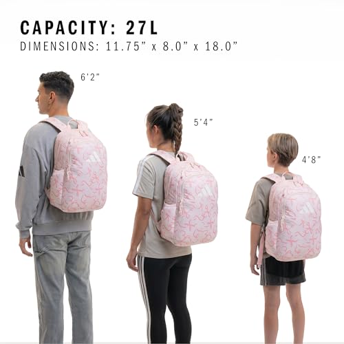 adidas Affiliate School Backpack 28L - color: Bow Print Pink Tint/Pink Tint