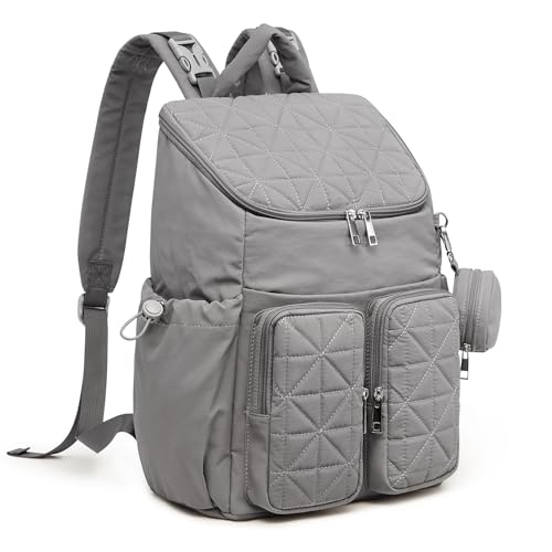 G4Free Diaper Bag Backpack for Moms Dads Travel Baby Bag with Pacifier Case & Insulated Pockets,Grey - color: Grey