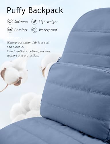 Uselike Travel Backpack for Women, 15.6 Inch Laptop Backpack, Quilted College Bookbag, Cute Work Backpacks, Water Resistant (Haze Blue) - color: Haze Blue