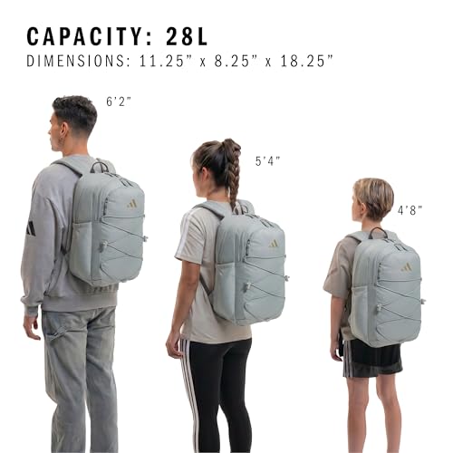 adidas Amplifier Backpack for Laptop, School and Gym, 28L, Wonder Sage Green/White/Bungie, OSFA - color: Wonder Sage Green/White/Bungie