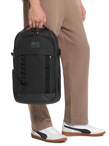 PUMA Range Backpack with Padded Straps, Laptop Sleeve & Luggage Strap, Black, One Size - color: Black