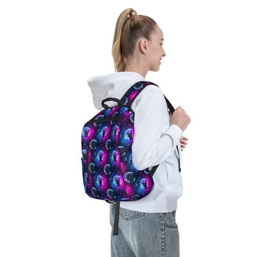 Compact Urban Commute Backpack Space Black Cat, Slim Fit Laptop Daypack for Office Business Casual Daily Wear Men Women - color: Picture (223)