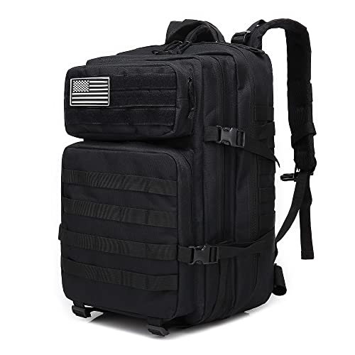 Lovelinks21 Hiking Daypacks Assault Backpack Waterproof Motorcycle Backpack Bug Out Pack Rucksack for Outdoor Hiking - color: Black