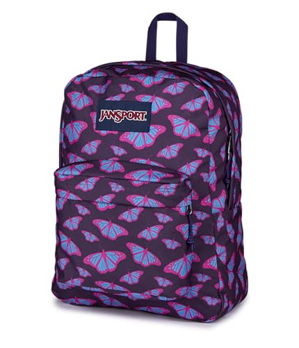 JanSport SuperBreak One Backpack - Durable, Lightweight Bag with 1 Main Compartment, Front Utility Pocket with Built-in Organizer, Premium Backpack, Flutter By Purple - color: Flutter By Purple