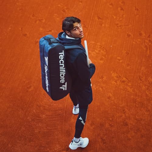 Tecnifibre Tour Endurance Tennis/Squash Bag Series (RS, WHITE, NAVY) - The Ultimate Waterproof and UV-Resistant Bag (RackPack,15R, 12R, 6R, BackPack) - color: Navy, style: Tour Endurance Navy (9r)