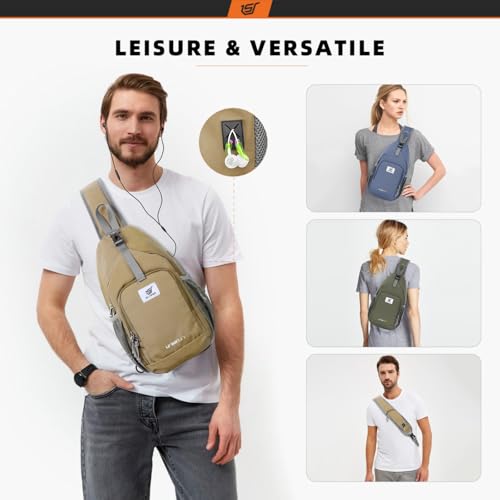 SKYSPER Sling Bag RFID Crossbody Sling Backpack Cross Body Shoulder Bag Travel Hiking Daypack for Women Men(Periwinkle) - color: Periwinkle