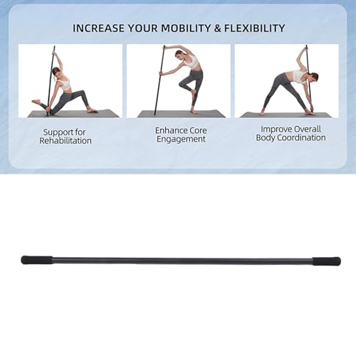 Marhynchus Yoga Stretch Stick Yoga Stick Posture Corrector Exercise Adjustable 30 45 60 Inches with 4 Steel Rods & Foam Handles for Stretching Flexibility