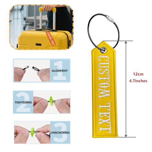 Custom Embroidered Name Tag for Bags – Personalized Name Keychain, Luggage Tag, Book Bag & Diaper Bag ID Labels