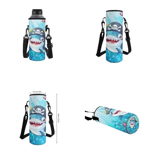 Cartoon Shark Backpack for Boys Kids Backpack with Lunch Box Water Bottle Pouch and Zipper Pencil Pouch 4PCS Set Bookbag with Front Pocket for School 17" Sturdy School Bag for Elementary Girls - color: Cartoon Shark