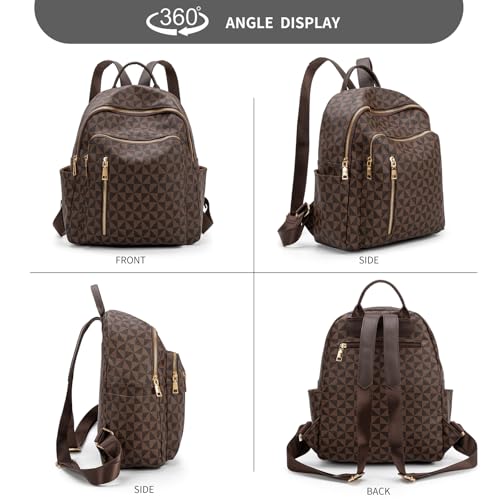 Womens Backpack Purse Leather Anti-theft Large Fashion Designer Travel Backpack Bag Men's Backpack Shoulder Bags - color: D-brown