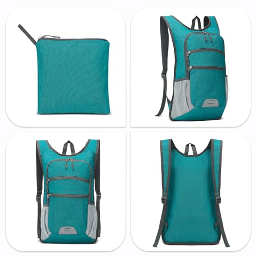 20L Lightweight Hiking Daypack, Foldable Travel Packable Backpack for Men Women for Cycling Camping Outdoor (Green) - color: Green