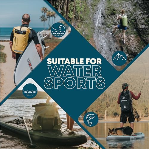 Earth Pak Waterproof Dry Bag with Zippered Pocket - Waterproof Dry Bag Backpack Keeps Gear Dry - color: Black, size: 5L