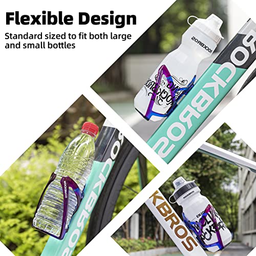 ROCKBROS Bike Water Bottle Holder Ultra-Light Bicycle Bottle Cages with Screws Tool, Universal Bike Cup Holder Rack for Road MTB Bikes… - color: Purple-Blue, size: Standard