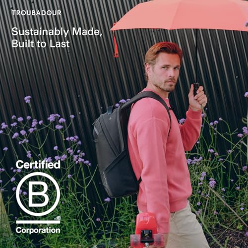 Troubadour Neo Backpack - 22L Lightweight Laptop Backpack - Ergonomic & Water Resistant - Versatile Style for Work and Travel - Charcoal Black - color: Charcoal Black