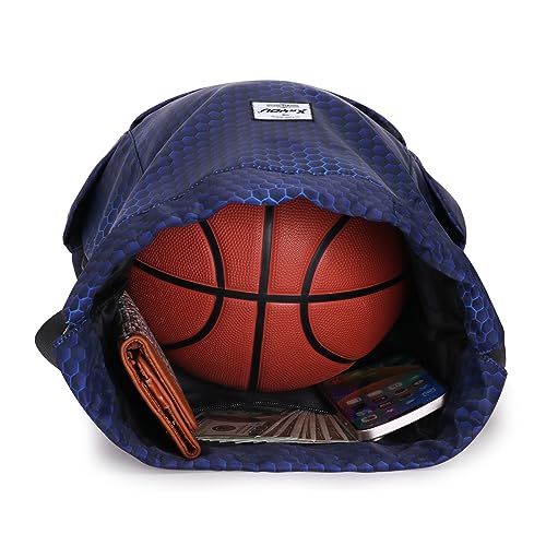 XEYOU Drawstring Sports Backpack Lightweight Gym Yoga Sackpack Shoulder Rucksack Casual Outdoor Daypack for Women and Men | Lightweight - color: Hexagonal Pattern