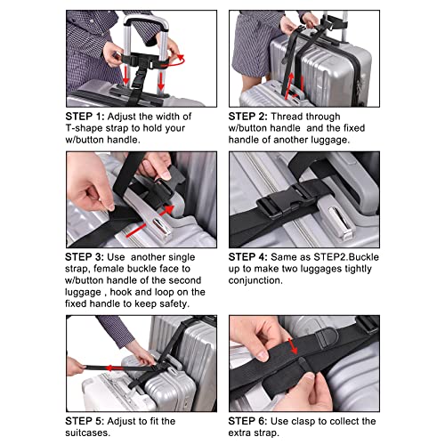 Vigorport Luggage Connector Straps for Suitcase, Add A Bag Suitcase Belt - size: 1.5'' - X-Large