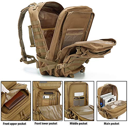 QT&QY 45L Military Tactical Backpacks Molle Army Assault Pack 3 Day Bug Out Bag Hiking Treeking Rucksack… - color: 2.3 Acu