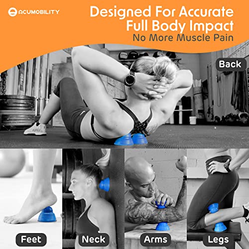 Acumobility Massage Ball Roller 2 Pack - Trigger Point - Massage Balls Massage Roller Ball - Foot Massage Ball - Physical Therapy Ball (Deep Pressure) - color: Blue
