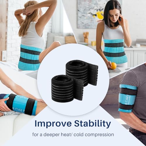 Comfytemp Ice Pack Strap, Stretchable, Reusable, 27.6 x 2 in, 1pc, Ice Belt Extender Strap, Elastic Hook and Loop Extension Strap Adds Length to Most Ice Packs, Multiple Uses - size: 27.6 x 2 in