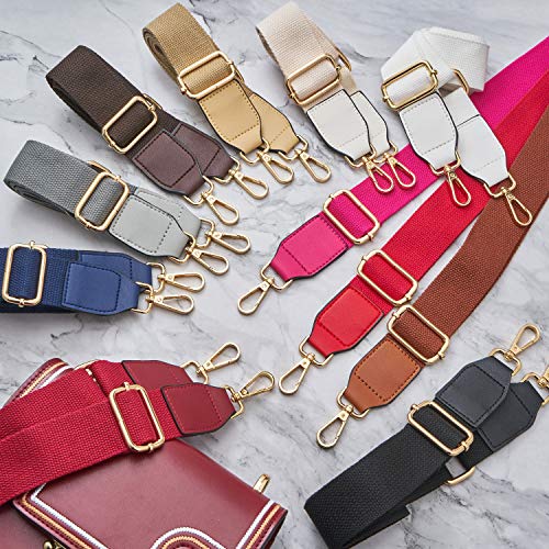DEVPSISR Wide Shoulder Purse Strap Replacement Adjustable Belt Canvas Bag Crossbody Handbag - color: Leather Buckle-brown