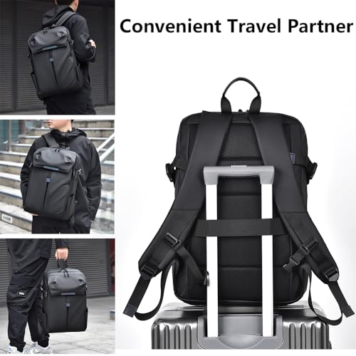 Unisex Business Laptop Backpack 17.3" With Helmet Holder High Capcity Travel Sports Backpack Waterproof Rucksack with Basketball Compartment for Men Women Teenager (Blue)