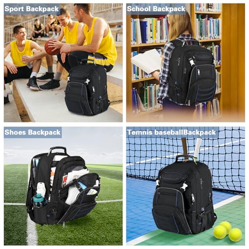 18.4 Inch Laptop Backpack,Extra Large Travel Backpack for Men Women,60L Big Capacity Heavy Duty Computer Bag TSA Friendly RFID Anti Theft Pocket Backbag,21.2*15.5*11.5 inch Blue - color: Rfid 18.4 Inch Blue