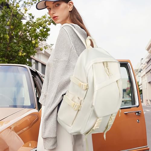 GAEKEAO Classical Basic Travel Backpack for Women and Men Lightweight Travel Workout Sports Backpack Casual Daypack, Beige - color: A02 Beige