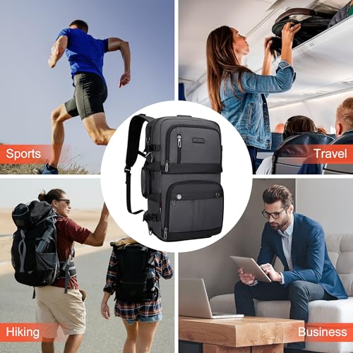 WITZMAN Carry on Travel Backpack for Men Women Laptop Backpack with USB Charging Port Airline Approved(B683 Silvery Grey) - color: Silvery Grey