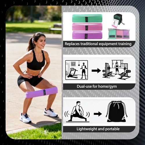 3 PCS Resistances Bands, Yoga Fitness Elastic Resistances Bands Set, Workout for Booty Legs, Elastic Pilates Flexbands - color: 3-pack (1 green + 1 pink + 1 purple)